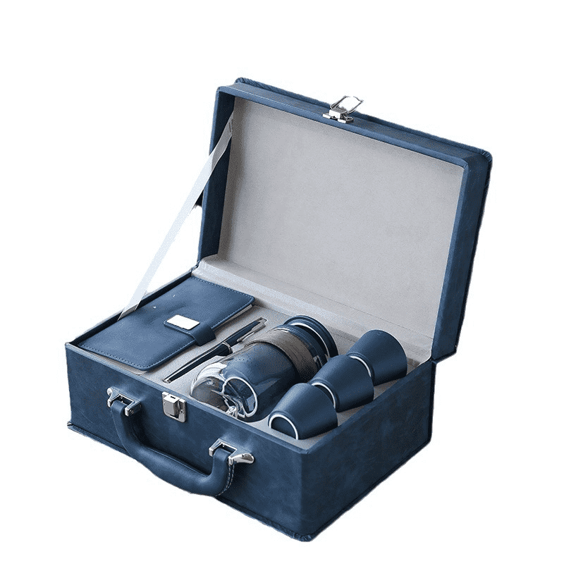 Confezione regalo per set da tè aziendale personalizzato con taccuino e penna Confezione regalo per set da tè aziendale personalizzato con taccuino e penna