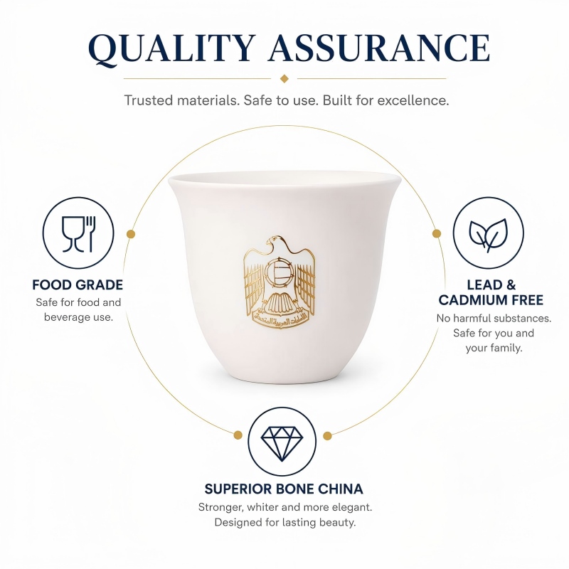 Tazza Cawa da caffè araba in porcellana dorata con goffratura personalizzata