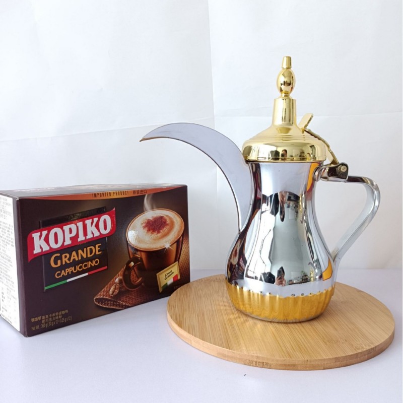 Server da tè e caffè arabo Dallah Pot in acciaio inossidabile del Medio Oriente Server da tè e caffè arabo Dallah Pot in acciaio inossidabile del Medio Oriente