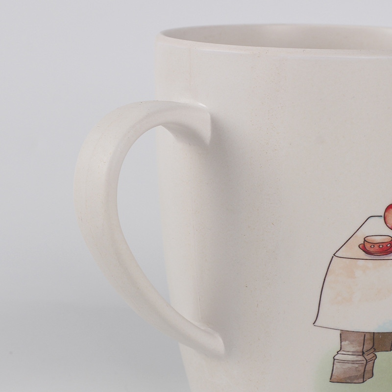 Tazza da caffè personalizzata in fibra di bambù da 450 ml con manico