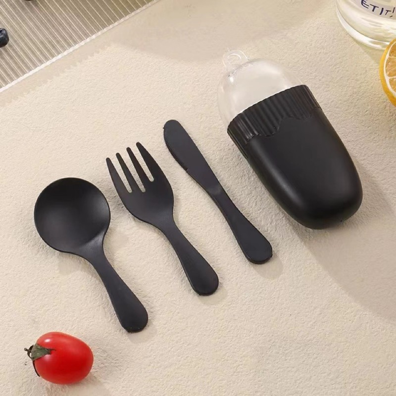 Set di posate portatili per bambini in PP con custodia