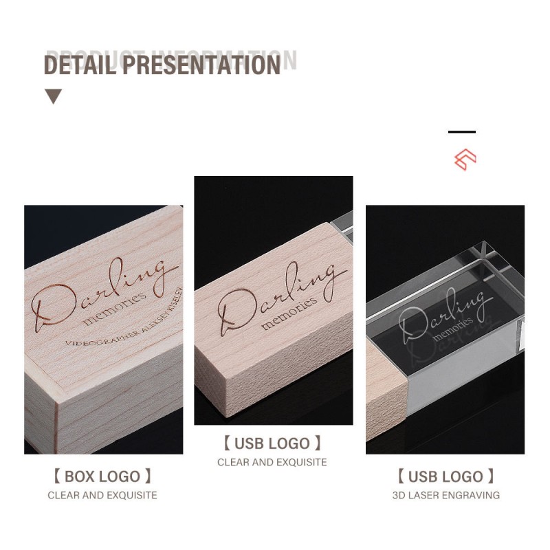 Chiavetta USB Crystal Wood personalizzata