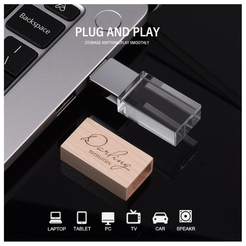 Chiavetta USB Crystal Wood personalizzata Chiavetta USB Crystal Wood personalizzata