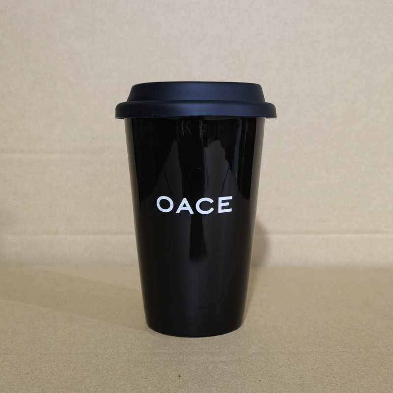 Tazza da viaggio in ceramica personalizzata da 350 ml con coperchio in silicone Tazza da viaggio in ceramica personalizzata da 350 ml con coperchio in silicone