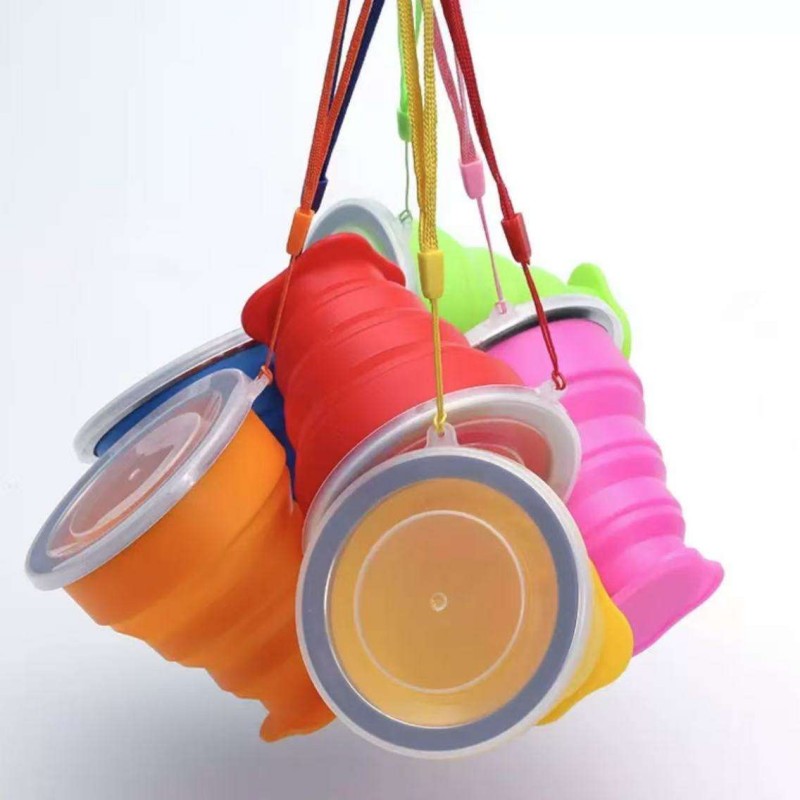 Tazza da viaggio portatile in silicone pieghevole