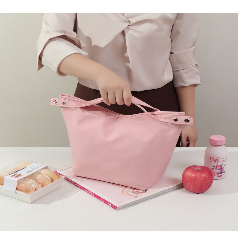 Borsa da pranzo pieghevole in nylon con logo personalizzato