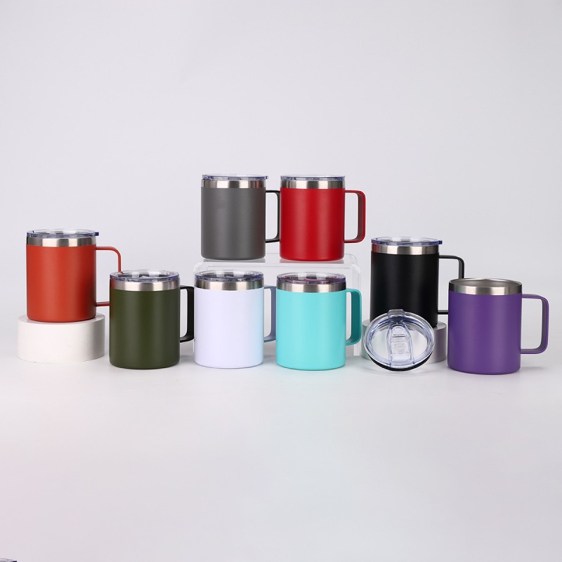 Tazza con manico isolato in acciaio inossidabile con logo personalizzato