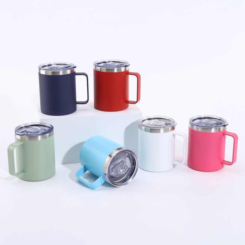Tazza con manico isolato in acciaio inossidabile con logo personalizzato