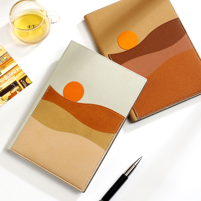 Taccuino di diario in pelle PU Abstract Mountain Sun Art