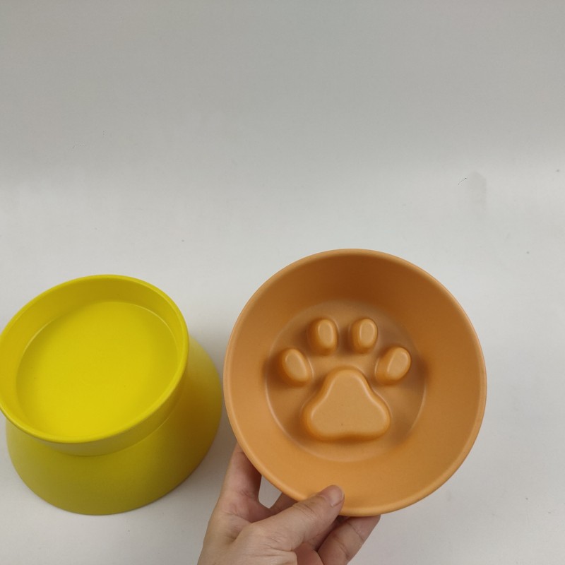 Ciotola per animali domestici rialzata in fibra di bambù e melammina per l'alimentazione di cani e gatti