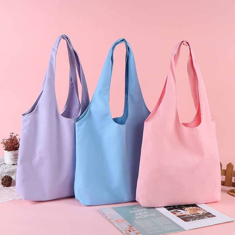 Borsa tote in tela colorata personalizzata a spalla
