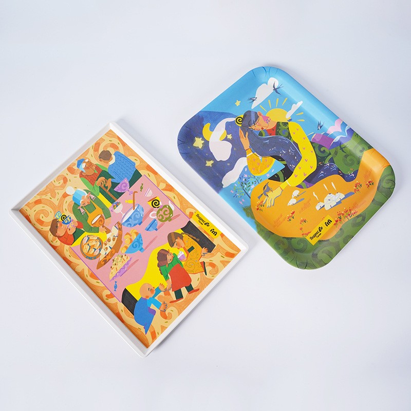 Vassoio per bambini in fibra di bambù personalizzato Vassoio per bambini in fibra di bambù personalizzato