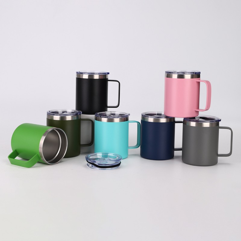 Tazza con manico isolato in acciaio inossidabile con logo personalizzato