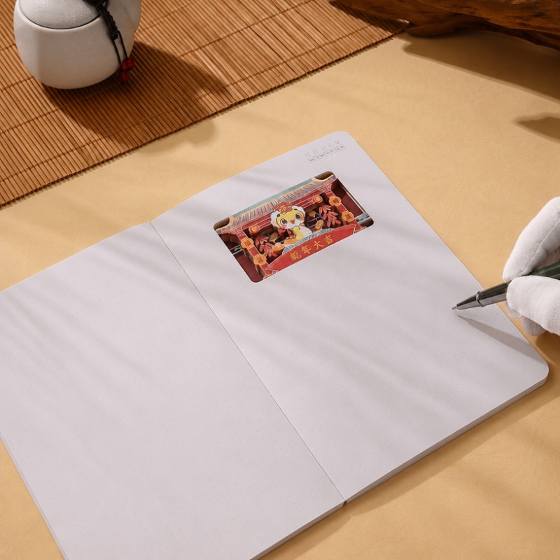 Quaderno con diario punteggiato A5 in stile cinese con carta ritagliata 3D