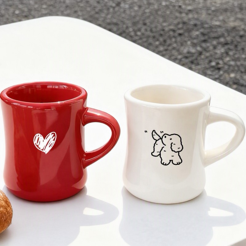 Tazza da caffè in ceramica con logo personalizzato a forma di vita