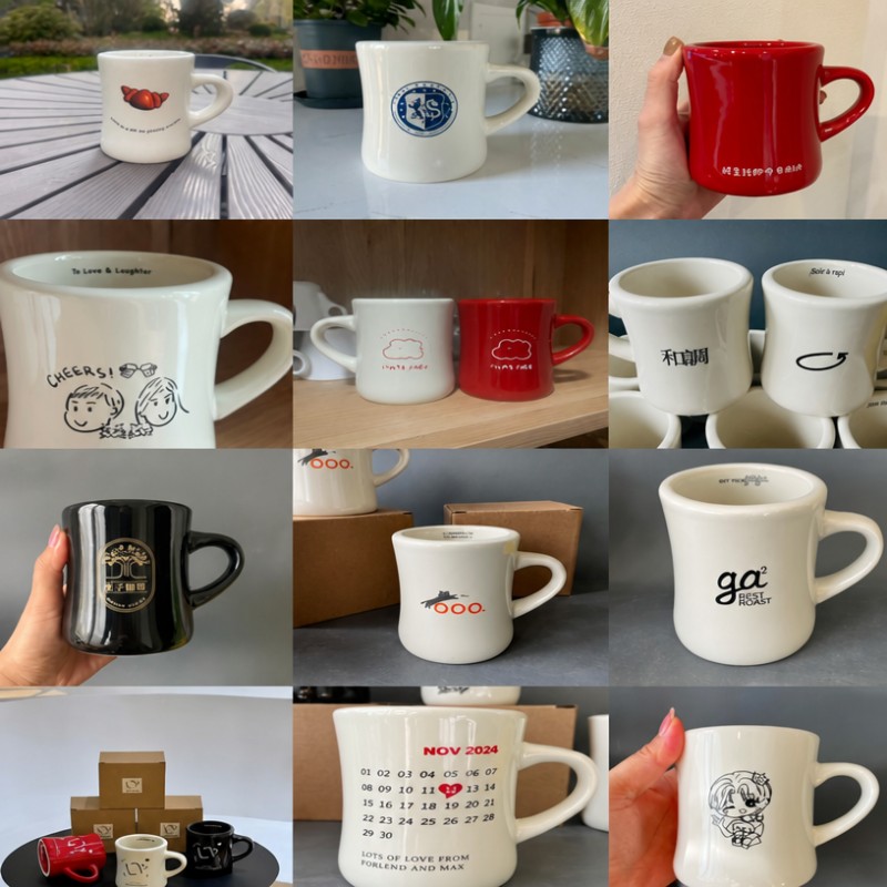 Tazza da caffè in ceramica con logo personalizzato a forma di vita