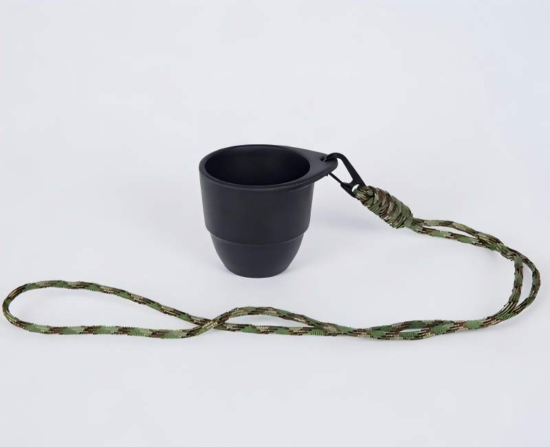 Mini tazza da viaggio per esterni personalizzata in fibra di bambù appesa al collo