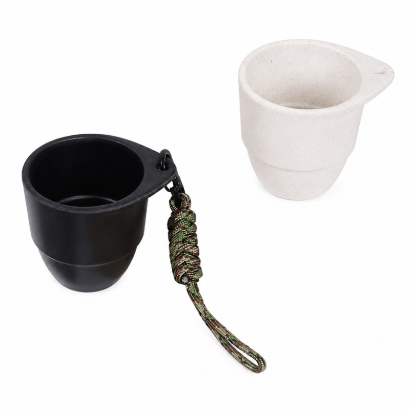 Mini tazza da viaggio per esterni personalizzata in fibra di bambù appesa al collo