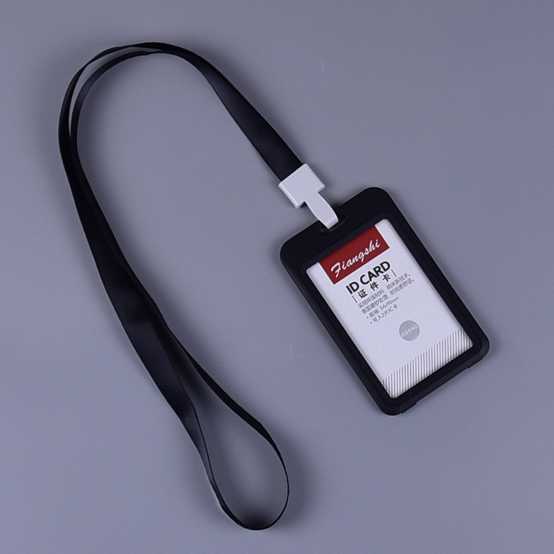 Porta carte identificativo in plastica con cordino